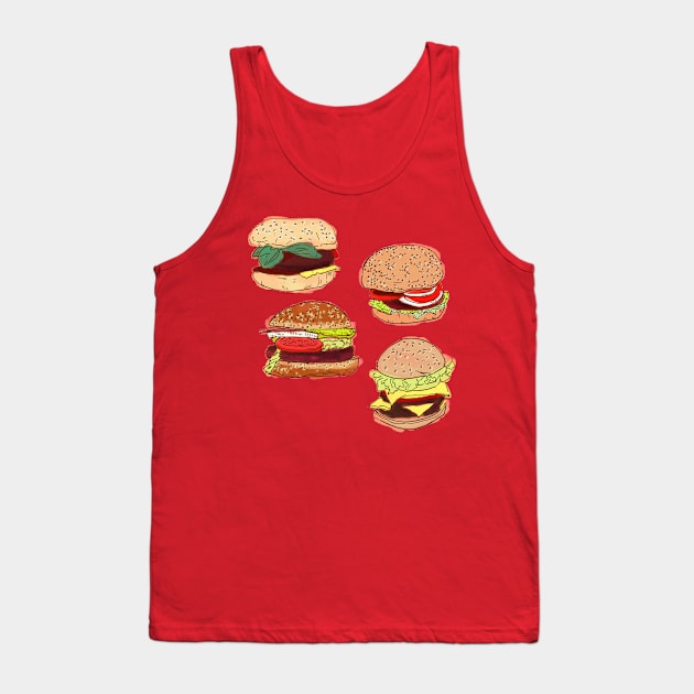 Burger-Enormous Tank Top by minniemorrisart